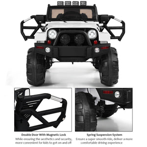 12V Kids Remote Control Riding Truck Car with LED Lights-White view 5