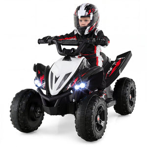 12V Kids Ride On ATV 4-Wheeler Quad with LED Lights and 7 mph Max Speed-Black view 4