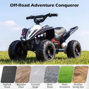 12V Kids Ride On ATV 4-Wheeler Quad with LED Lights and 7 mph Max Speed-Black view 8