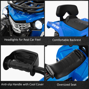 12V Kids Ride On ATV 4 Wheeler with MP3 and Headlights-Blue view 9