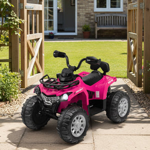12V Kids Ride On ATV 4 Wheeler with MP3 and Headlights-Pink view 5