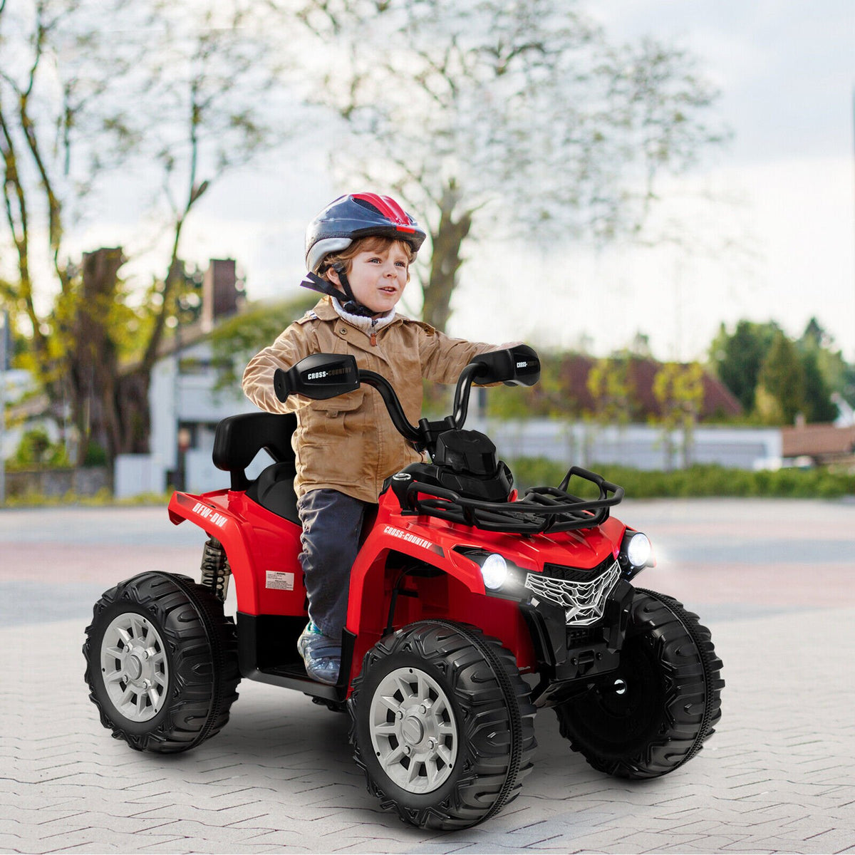 12V Kids Ride On ATV 4 Wheeler with MP3 and Headlights-Red view 2