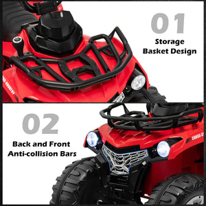 12V Kids Ride On ATV 4 Wheeler with MP3 and Headlights-Red view 6