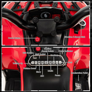 12V Kids Ride On ATV 4 Wheeler with MP3 and Headlights-Red view 8