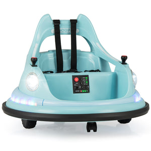 12V Kids Ride On Bumper Car with Remote Control and Dual Joysticks-Blue