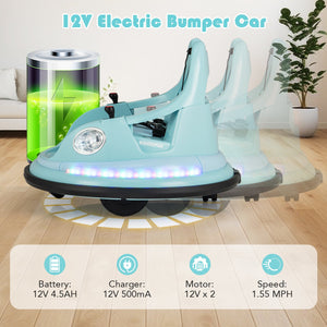 12V Kids Ride On Bumper Car with Remote Control and Dual Joysticks-Blue view 7
