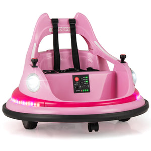 12V Kids Ride On Bumper Car with Remote Control and Dual Joysticks-Pink
