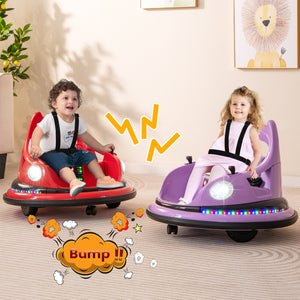 12V Kids Ride On Bumper Car with Remote Control and Dual Joysticks-Red view 2