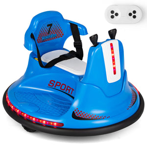 12V Kids Ride On Bumper Car with Remote Control Lights and Music-Blue view 3