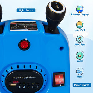 12V Kids Ride On Bumper Car with Remote Control Lights and Music-Blue view 7