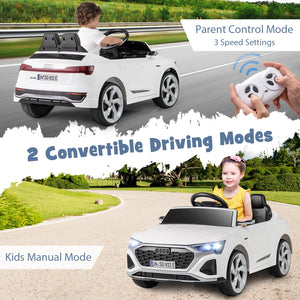 12V Kids Ride on Car Licensed Audi SQ8 with Remote Control and 3 Speeds-White view 2