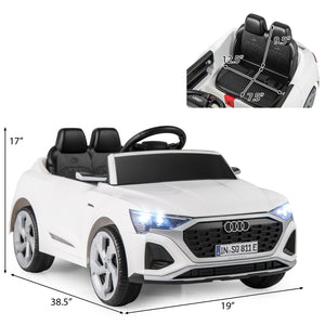 12V Kids Ride on Car Licensed Audi SQ8 with Remote Control and 3 Speeds-White view 4