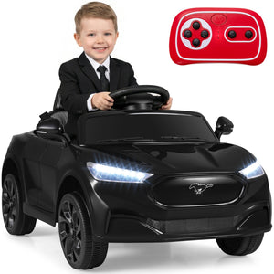 12V Kids Ride on Car Licensed Ford Mach E with Parent Control and Horn-Black view 3