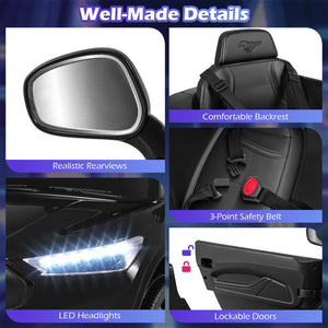 12V Kids Ride on Car Licensed Ford Mach E with Parent Control and Horn-Black view 9