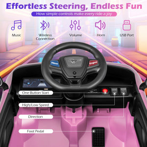12V Kids Ride on Car Licensed Ford Mach E with Parent Control and Horn-Pink view 6