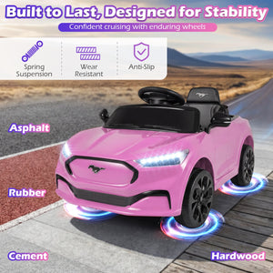 12V Kids Ride on Car Licensed Ford Mach E with Parent Control and Horn-Pink view 7