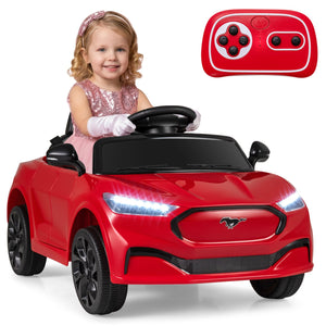 12V Kids Ride on Car Licensed Ford Mach E with Parent Control and Horn-Red view 3