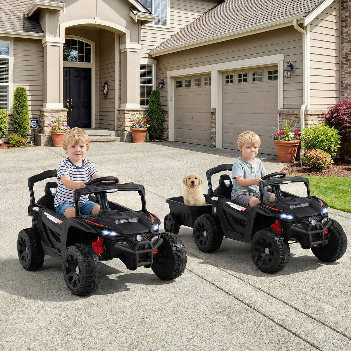 12V Battery Powered Ride On Tractor with Parent Remote Control-Dark Gray view 2