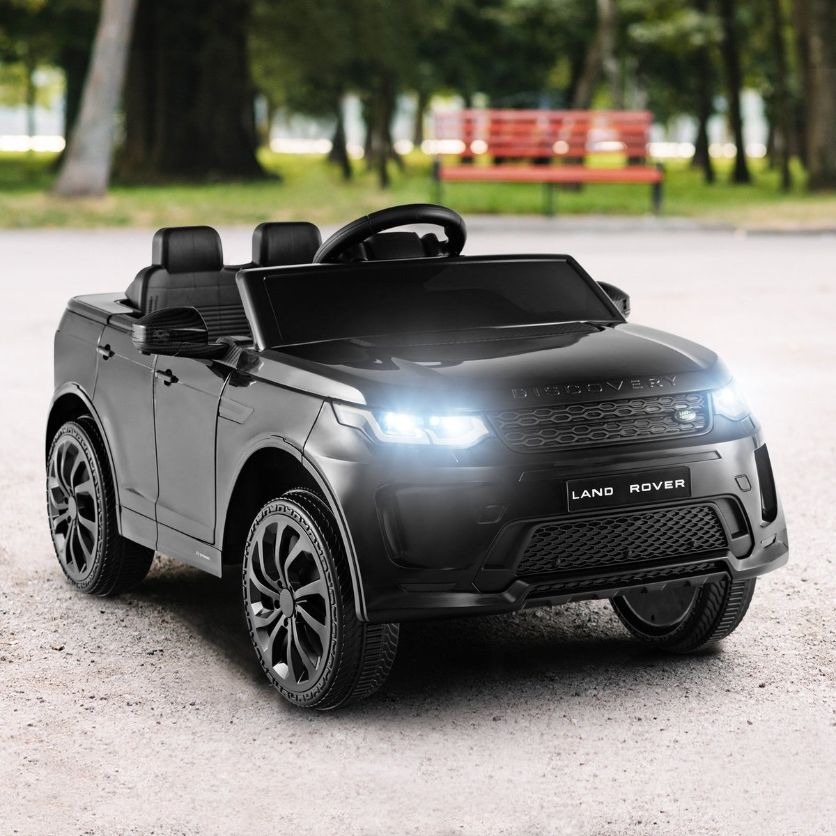 12V Kids Ride On Car with Remote Control Lockable Doors Slow Start System and LED Lights-Black view 2
