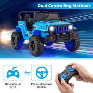 12V Kids Ride-on Jeep Car with 2.4 G Remote Control-Blue view 7
