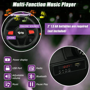 12V Kids Ride-on Jeep Car with 2.4 G Remote Control-Purple view 6
