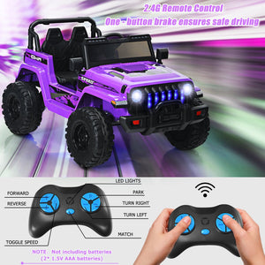 12V Kids Ride-on Jeep Car with 2.4 G Remote Control-Purple view 7