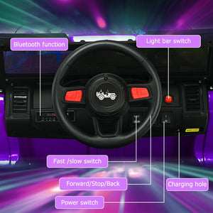 12V Kids Ride-on Jeep Car with 2.4 G Remote Control-Purple view 8