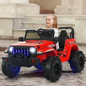 12V Kids Ride-on Jeep Car with 2.4 G Remote Control-Red view 2