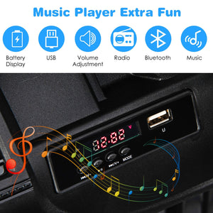 12V Kids Ride-on Jeep Car with 2.4 G Remote Control-Solid Black view 5