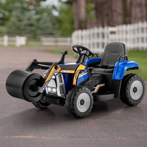 12V Kids Ride on Road Roller with 2.4G Remote Control-Blue view 2