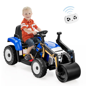 12V Kids Ride on Road Roller with 2.4G Remote Control-Blue view 7