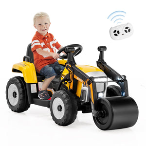 12V Kids Ride on Road Roller with 2.4G Remote Control-Yellow view 7
