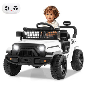 12V Kids Ride on Truck Car Battery Powered Electric Vehicle-White view 3