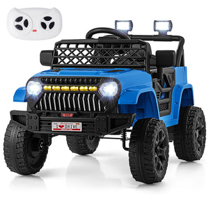 12V Kids Ride on Truck Car with Parental Remote and Music Player-Navy view 3