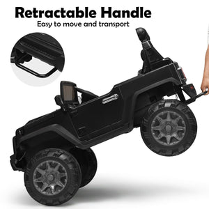 12V Kids Ride On Truck with Remote Control and Double Magnetic Door-Black view 7