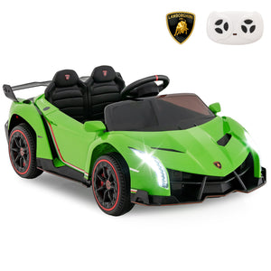 12V Licensed Lamborghini 4WD Kids Ride-on Sports Car with 2.4G Remote-Green view 5
