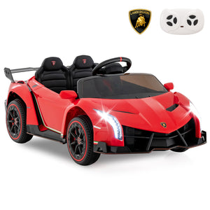12V Licensed Lamborghini 4WD Kids Ride-on Sports Car with 2.4G Remote-Red view 3