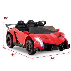 12V Licensed Lamborghini 4WD Kids Ride-on Sports Car with 2.4G Remote-Red view 4