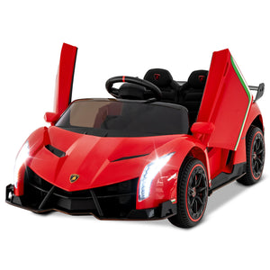 12V Licensed Lamborghini 4WD Kids Ride-on Sports Car with 2.4G Remote-Red view 5