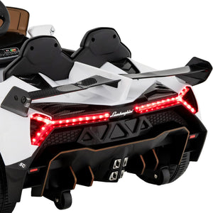 12V Licensed Lamborghini 4WD Kids Ride-on Sports Car with 2.4G Remote-White view 7