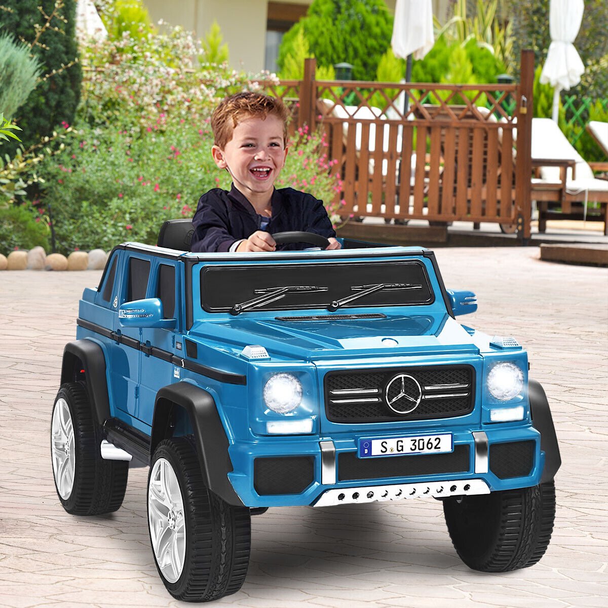 12V Licensed Mercedes-Benz Kids Ride On Car-Navy view 2