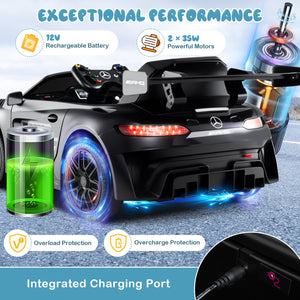 12V Kids Ride-On Car Mercedes-AMG GT3 Licensed with Adjustable Speed-Black view 8