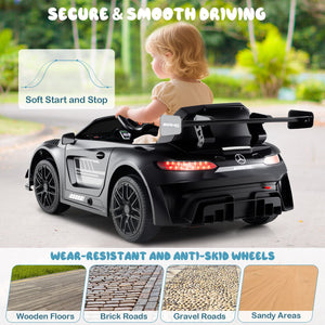 12V Kids Ride-On Car Mercedes-AMG GT3 Licensed with Adjustable Speed-Black view 9