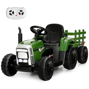 12V Ride on Tractor with 3-Gear-Shift Ground Loader for Kids 3+ Years Old-Dark Green view 4