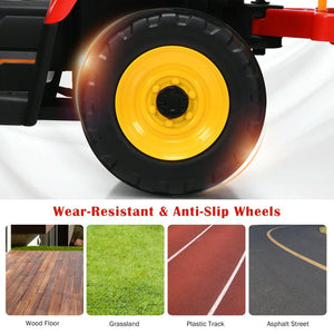 12V Ride on Tractor with 3-Gear-Shift Ground Loader for Kids 3+ Years Old-Red view 7