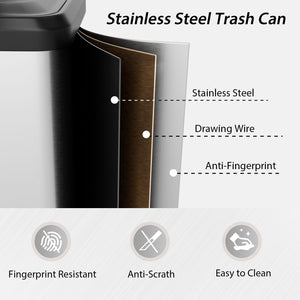 13.2 Gallon Step Trash Can with Soft Close Lid and Deodorizer Compartment-Silver view 7