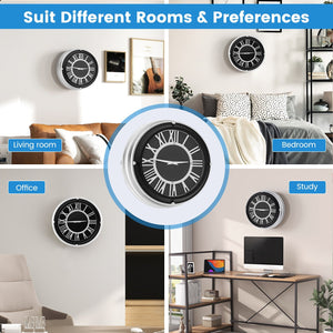 13.5/17.5 Inch Silent Wall Clock with Silver Frame-S view 8