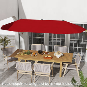 13 FT Large Patio Umbrella Outdoor Double-Sided Table Market Umbrella with Crank Handle-Red view 2
