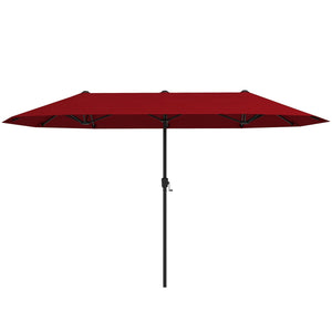 13 FT Large Patio Umbrella Outdoor Double-Sided Table Market Umbrella with Crank Handle-Red view 4