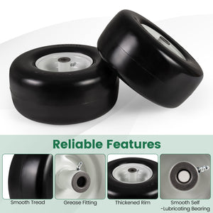 13 x 6.50-6 Flat Free Tires and Wheels 2 Pack Solid Rubber Tires-White view 9